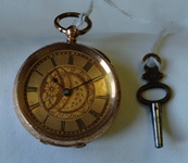 Antique 14K gold Key wind & set pocket watch circa 1880